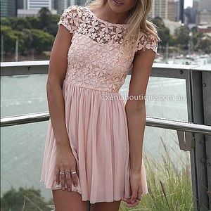 Light Pink Floral Lace Dress